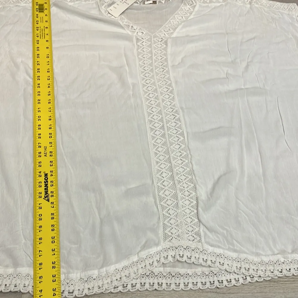 NWT  White Midi Lightweight Bathing Suit Cover With Crochet Detail S - Image 12