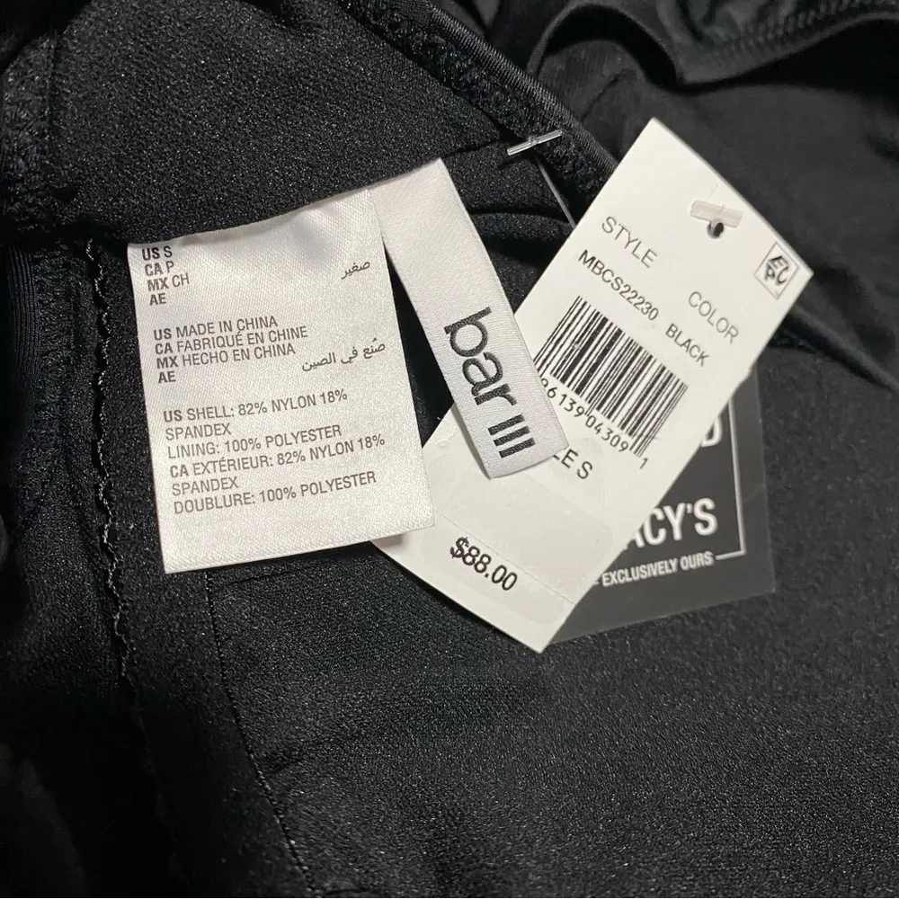 Bar Ill Black Draped Cowl Neck Monokini One Piece Swimsuit Women’s Small NWT - Image 5