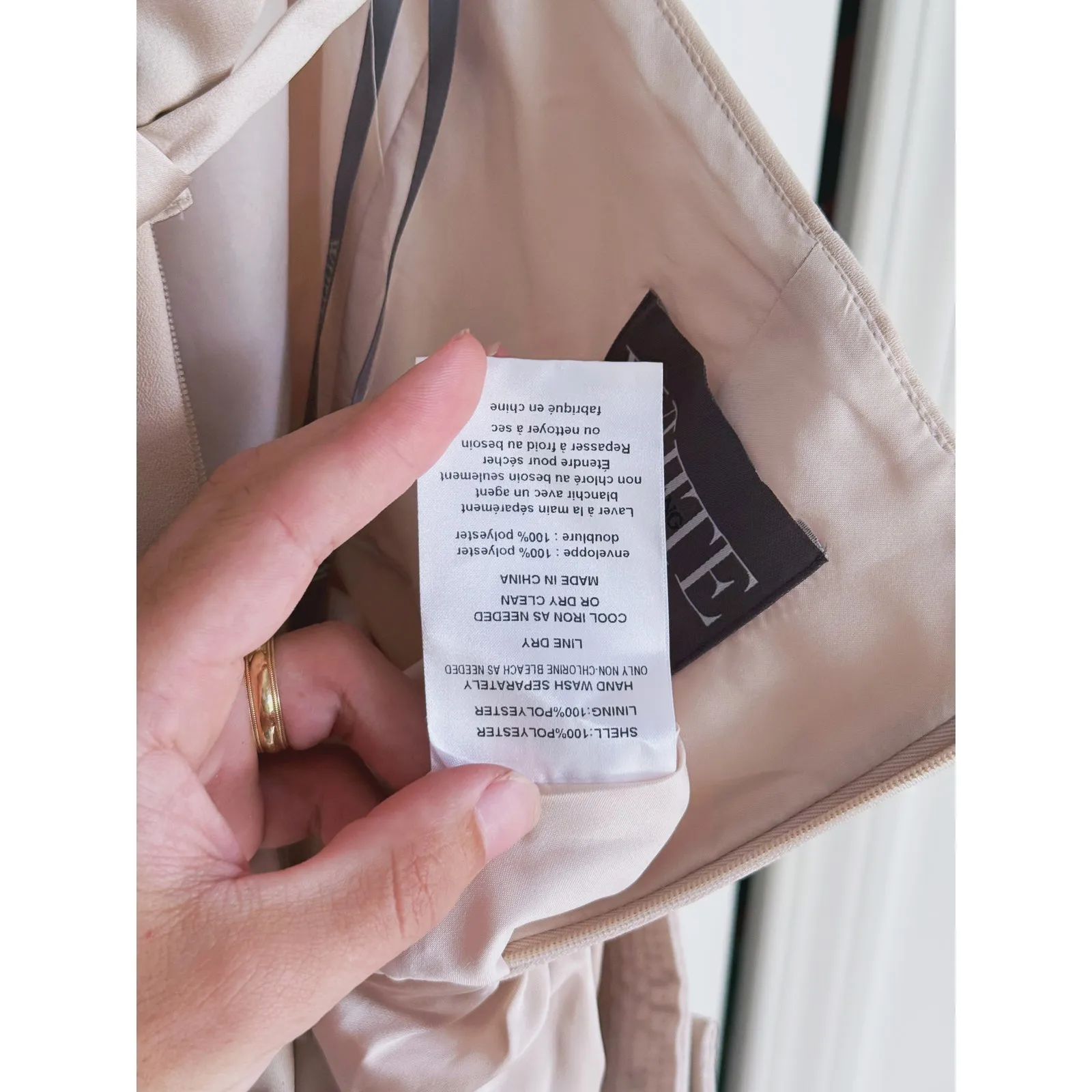 Vera Wang Formal Evening Gown V-Neck Halter Dress Size 4 Champagne Bridesmaid - Image 8