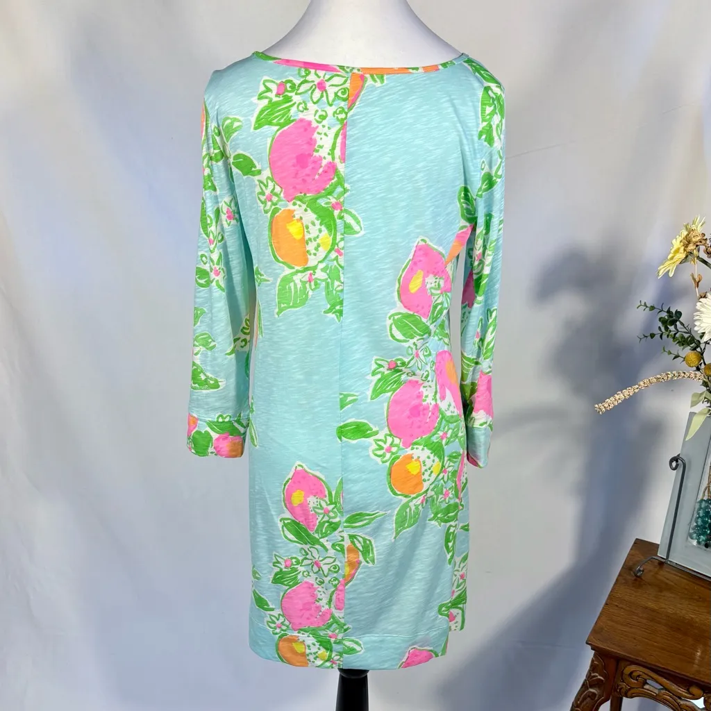 Lilly Pulitzer Pool Blue “Pink Lemonade” Shift Dress – Size Small 🧡 - Image 4