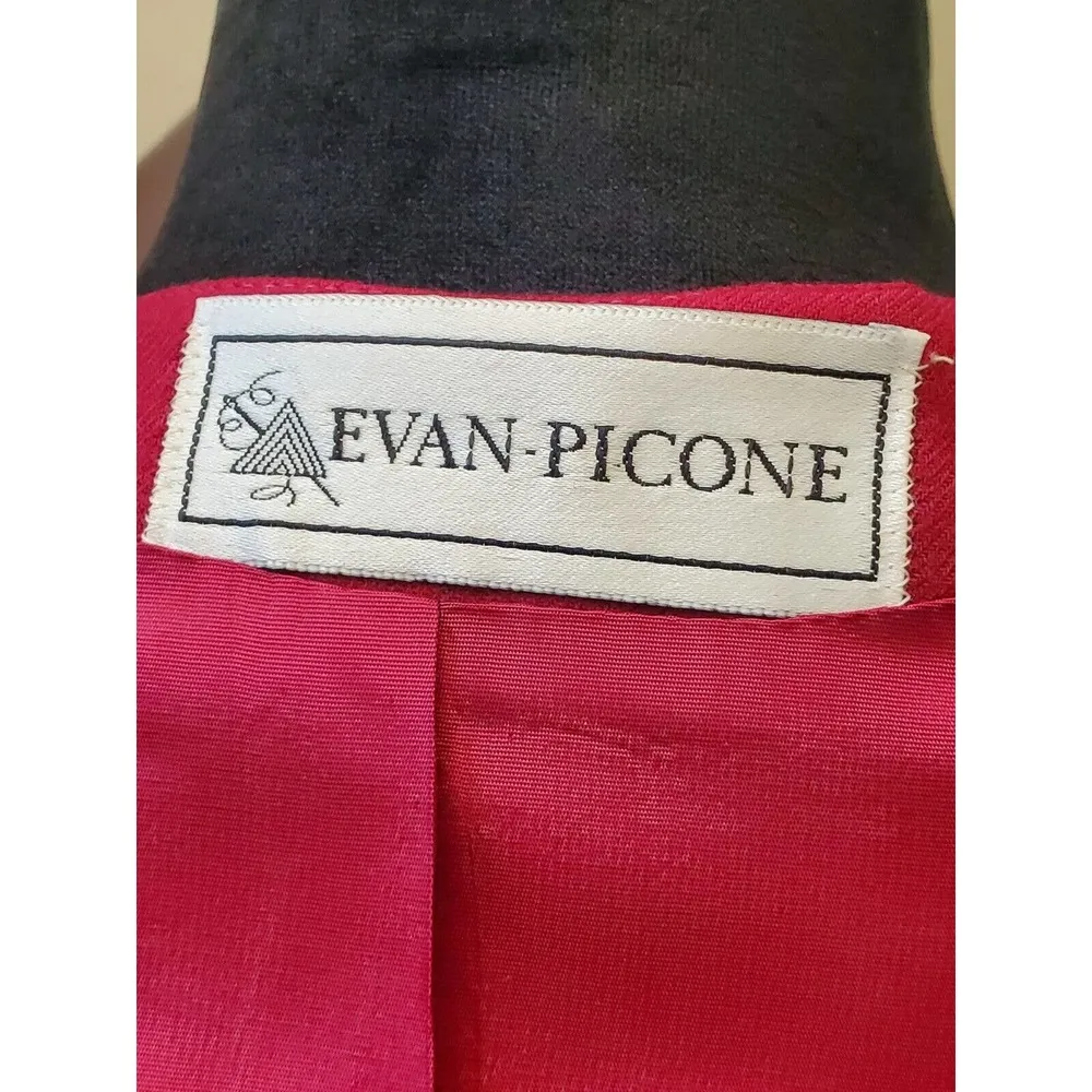 VTG Evan-Picone Women's Pink Polyester Long Sleeve Single Breasted Jacket Blazer - Image 9