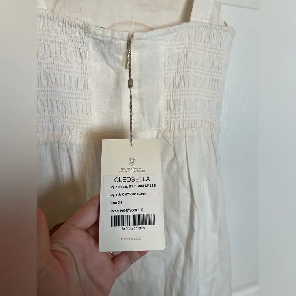 Cleobella Brie Midi Dress in Ivory & Ochre - Image 7