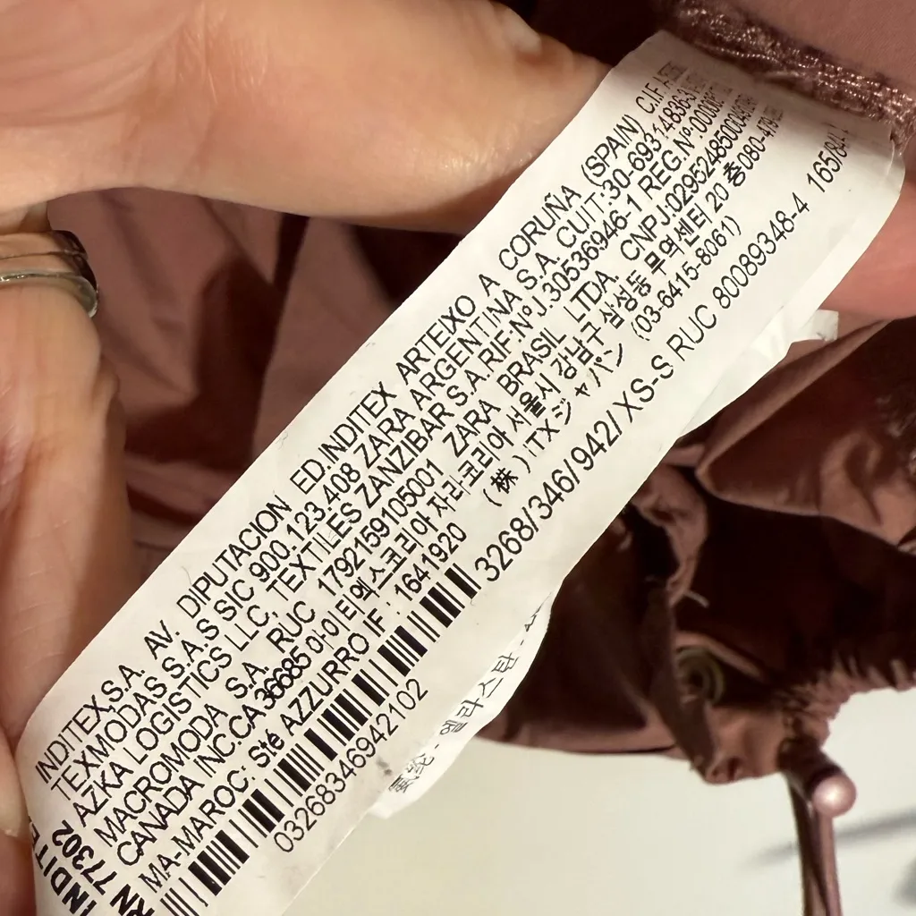 ZARA ‎ oversized sleeveless parachute vest top XS-M Gorpcore mauve - Image 3