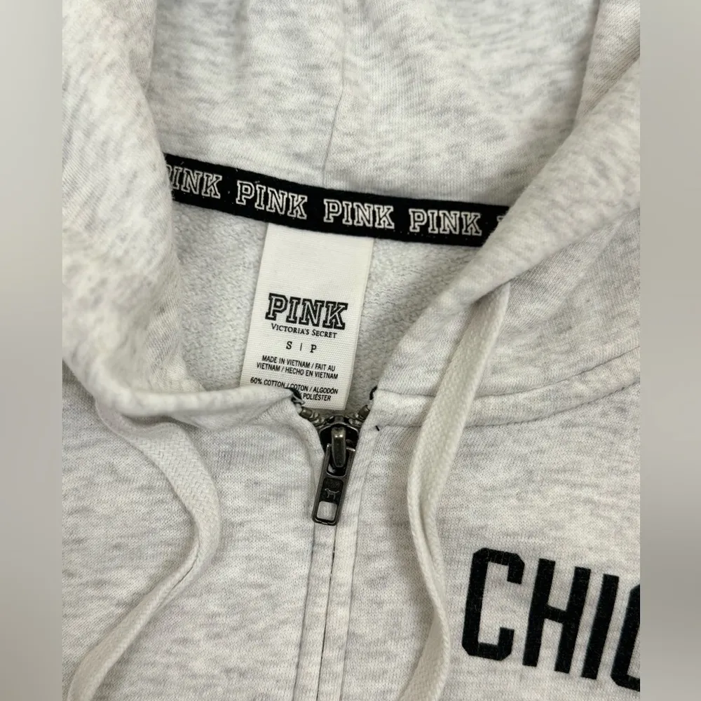 PiNK Victoria’s Secret Chicago Bling Chi Town Sequin Zip Up Hoodie Jacket Small - Image 4