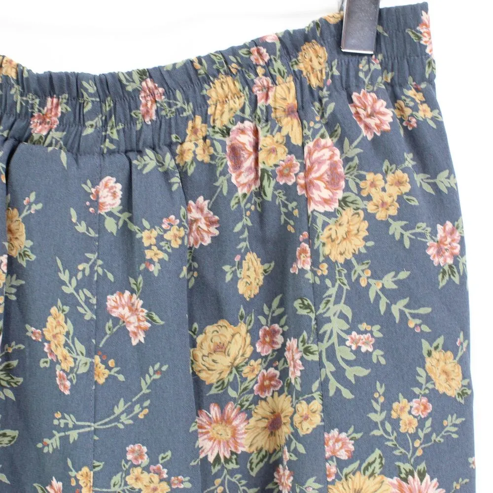 EXPRESS Blue Vintage 1990s Floral Lined Mini Skirt - Image 8