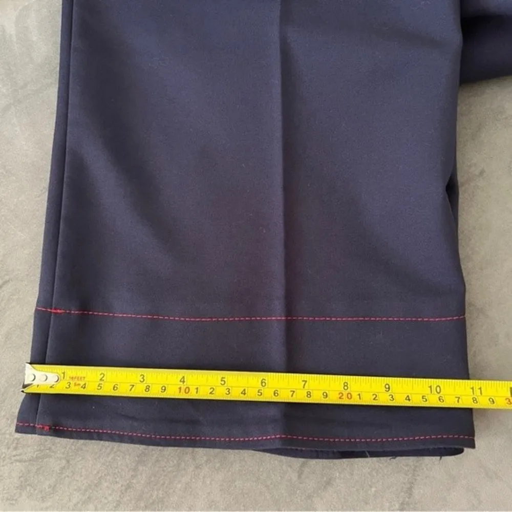 Mango Navy Suit Pants with Red Stitching - Image 9
