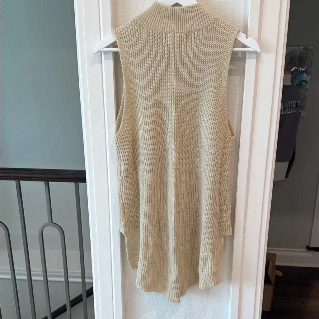 🔴 Cotton Candy Cream Sleeveless Knit Sweater Tunic S/M Size undefined - Image 4