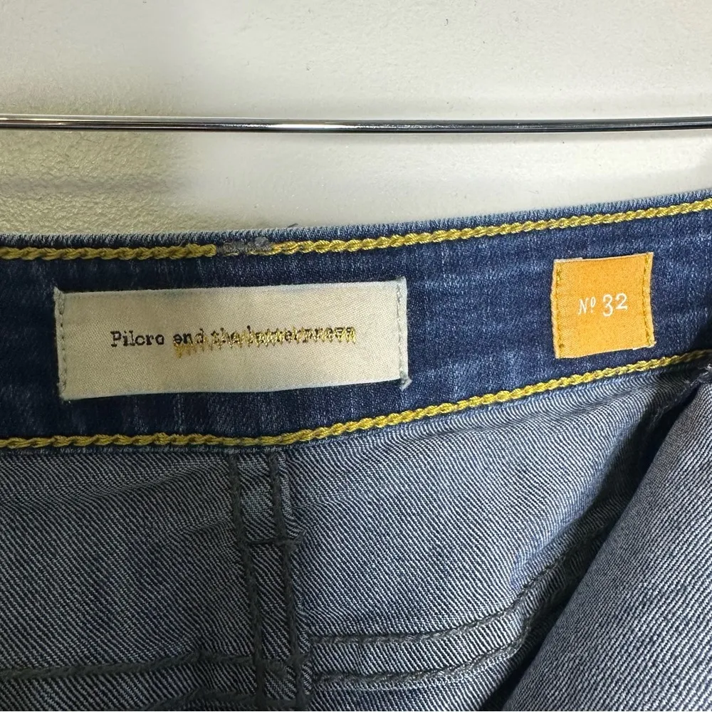 Pilcro and the Letterpress Anthropologie Ruffle Back Denim Skirt Size 32 - Image 6