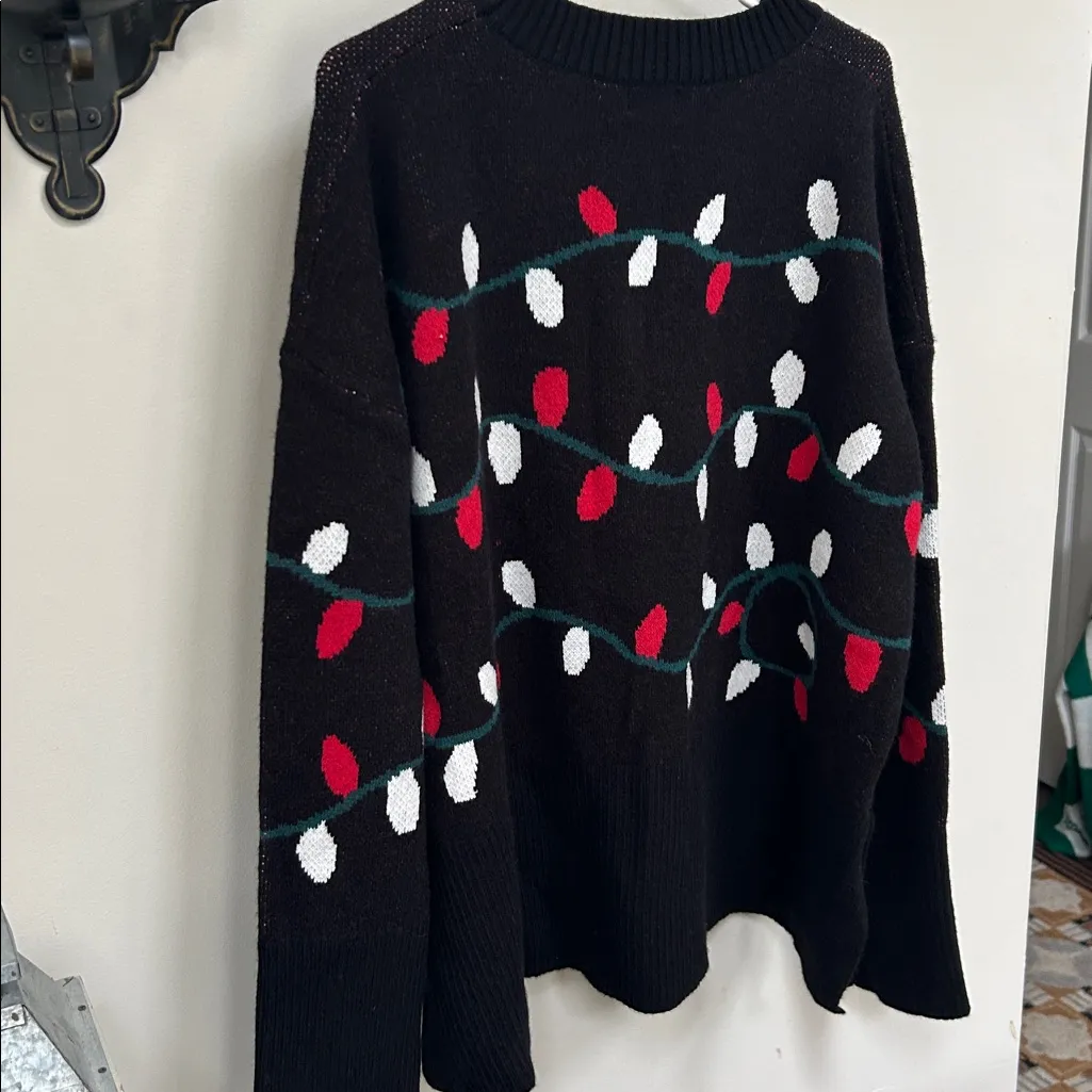 Festive Grace + Karma Holiday Lights Sweater XL Black - Image 4