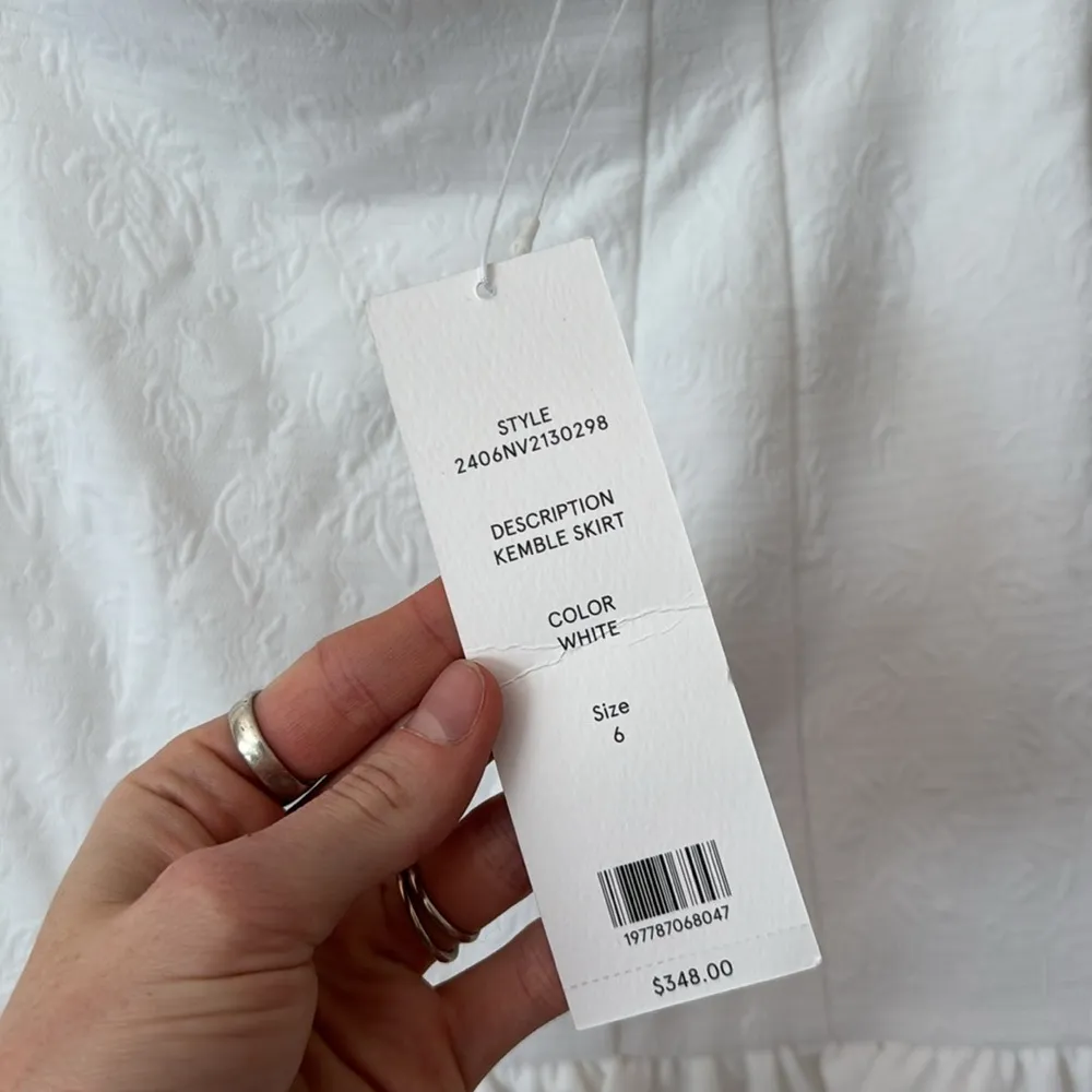 NWT Veronica Beard 6 Kemble Skirt in White - Image 4