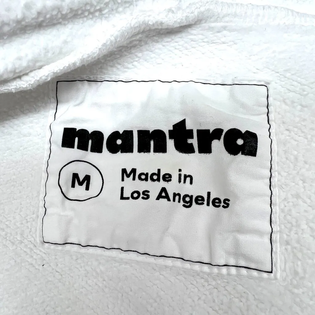 Mantra Los Angeles White Cotton Hooded Bathrobe Pockets Belt Womens Medium - Image 8