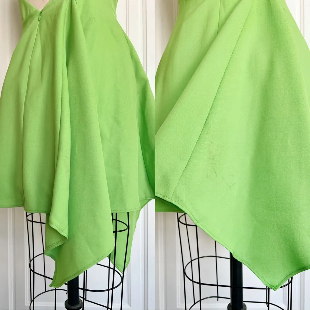 Cult Gaia • Eliana Dress mini one shoulder Fern Green cutout twill handkerchief - Image 12