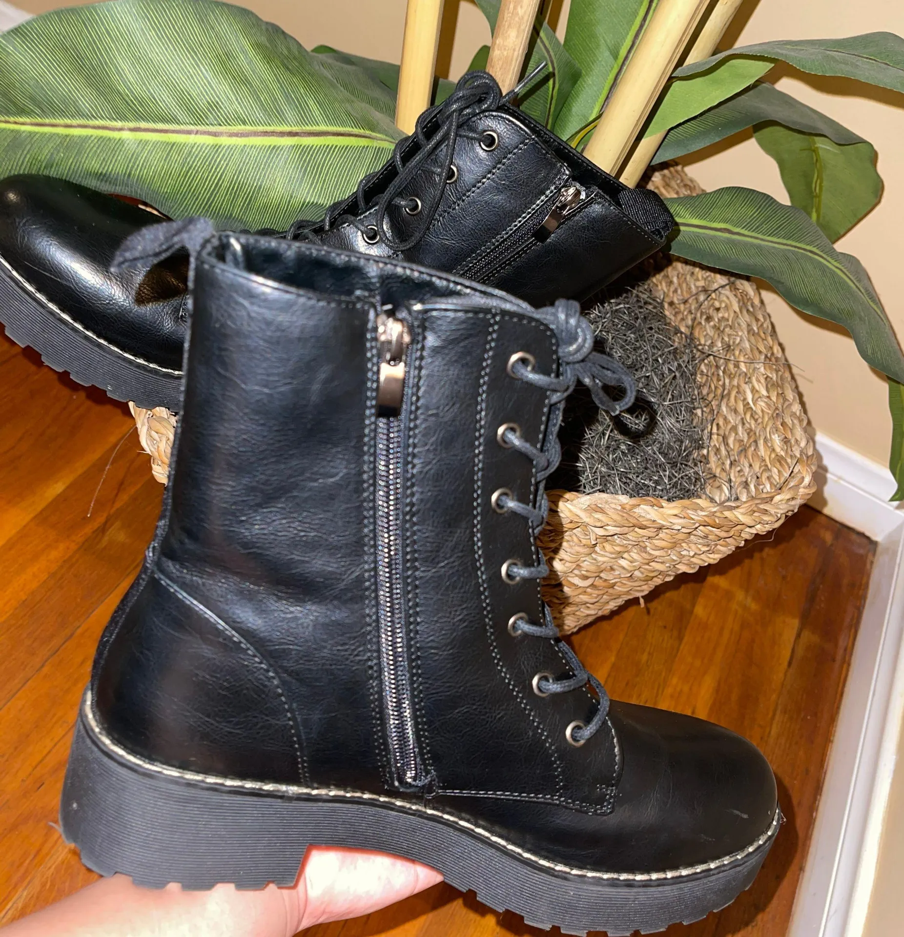 Combat Boots Black Size 11 - Image 3