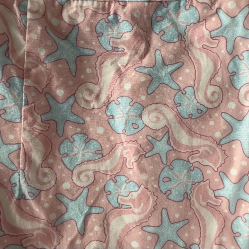 Vineyard Vines Seahorse Print Y2K Strapless Pink mini Dress sand dollar starfish - Image 9