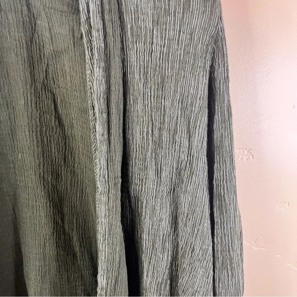 J.Jill PureJill Cotton Gauze Open Cardigan Dark Green Size‎ Large Career Wear - Image 5