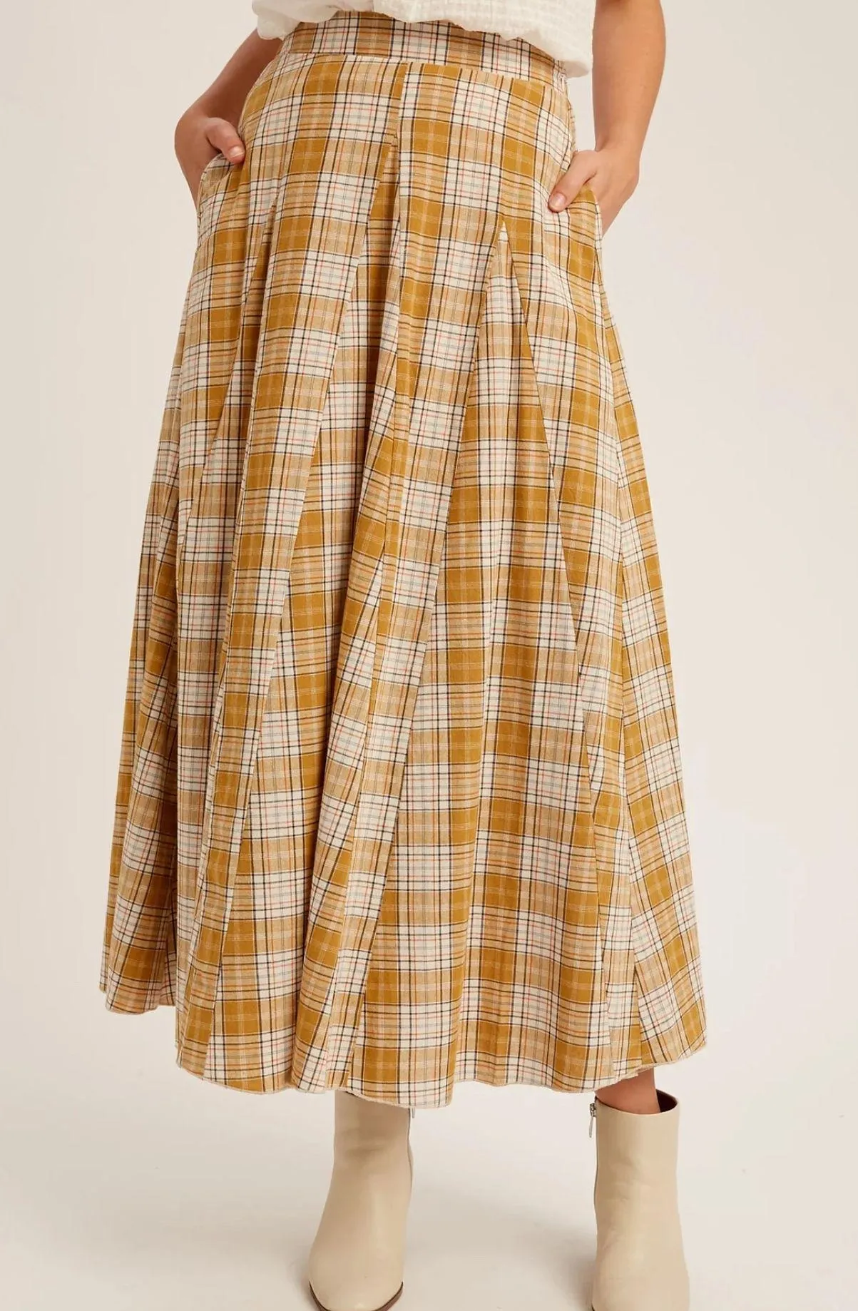 Plaid Midi Skirt - Image 3