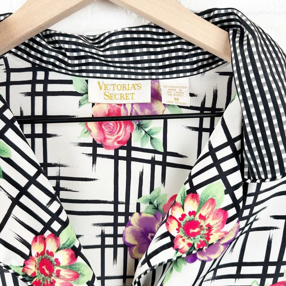 Victoria's Secret Vintage Gold Label Collared Short Sleeve sleep shirt Size M - Image 3