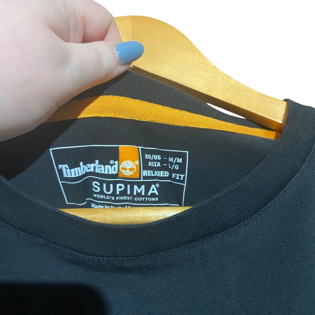 Timberland Black Supima Relaxed Fit‎ Long-sleeve Size Medium - Image 4