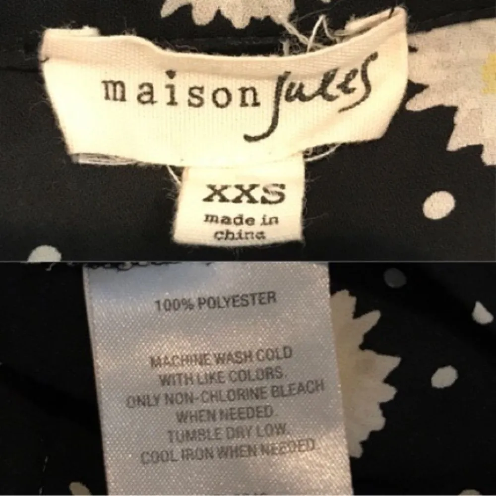 Maison Jules  Daisy Polka Dot Capped Sleeve Romper XXS - Image 5