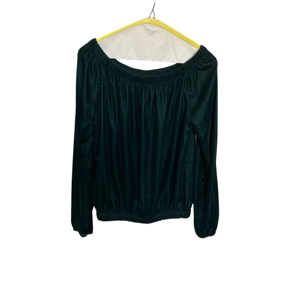 Bailey/44 Children Of The Lilith Off-The-Shoulder Velvet Blouse Pine Green XS - Image 5