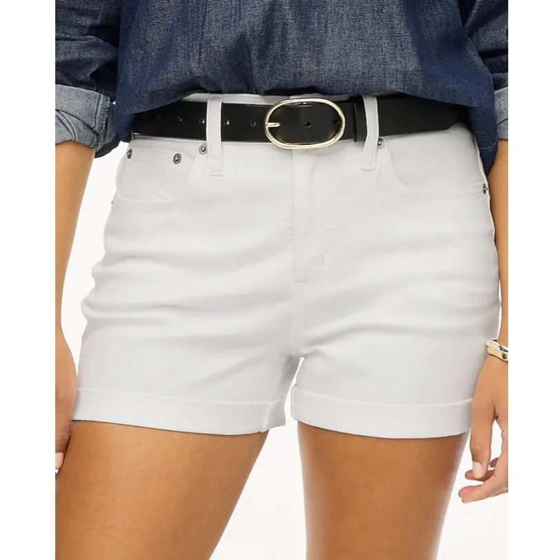 J. Crew Factory Women's Classic White Cuffed Denim Jean Shorts 29 New - Image 2