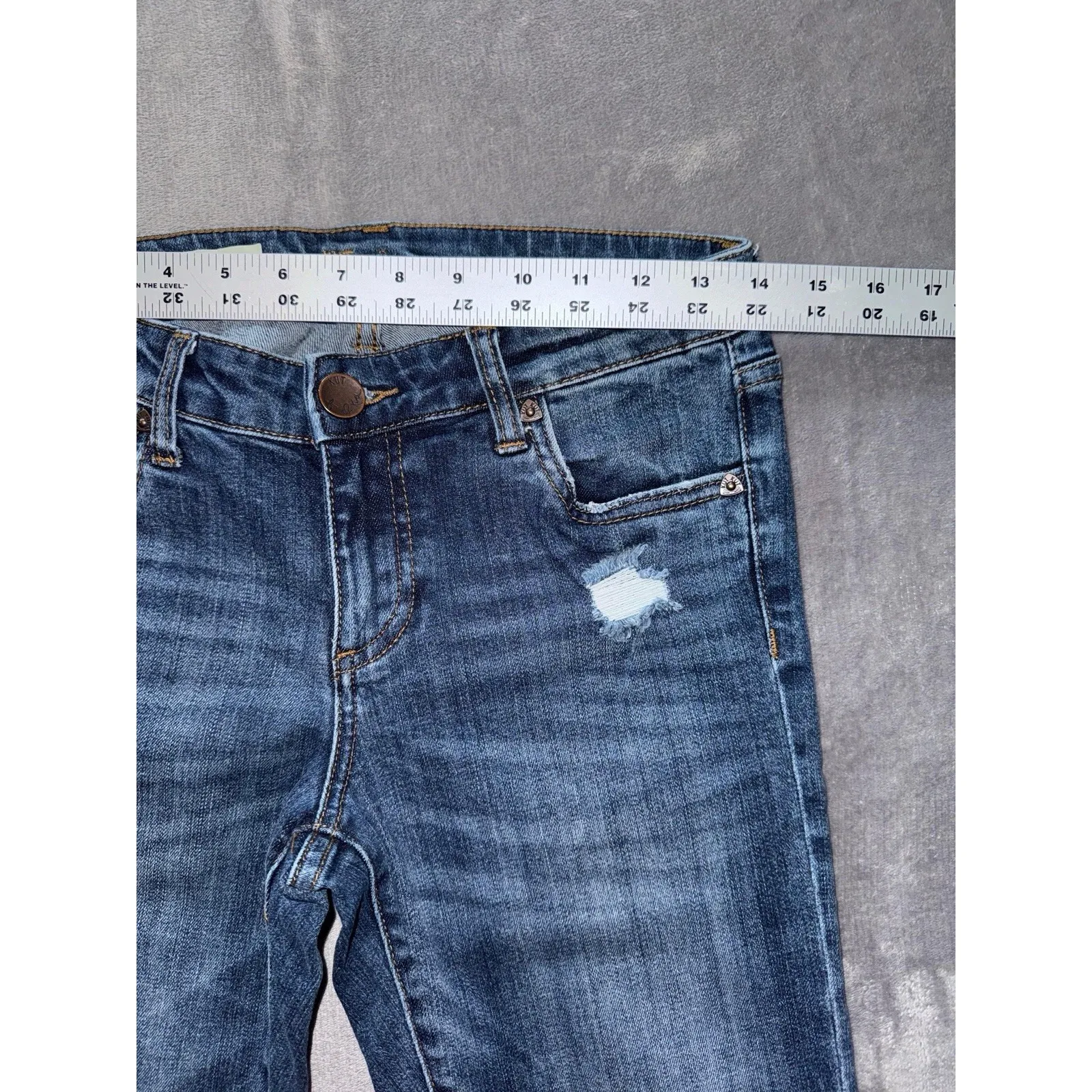 Kut from the Kloth Amy Ankle Straight Leg Cuffed Jeans Womens Blue Denim Size 2 - Image 9