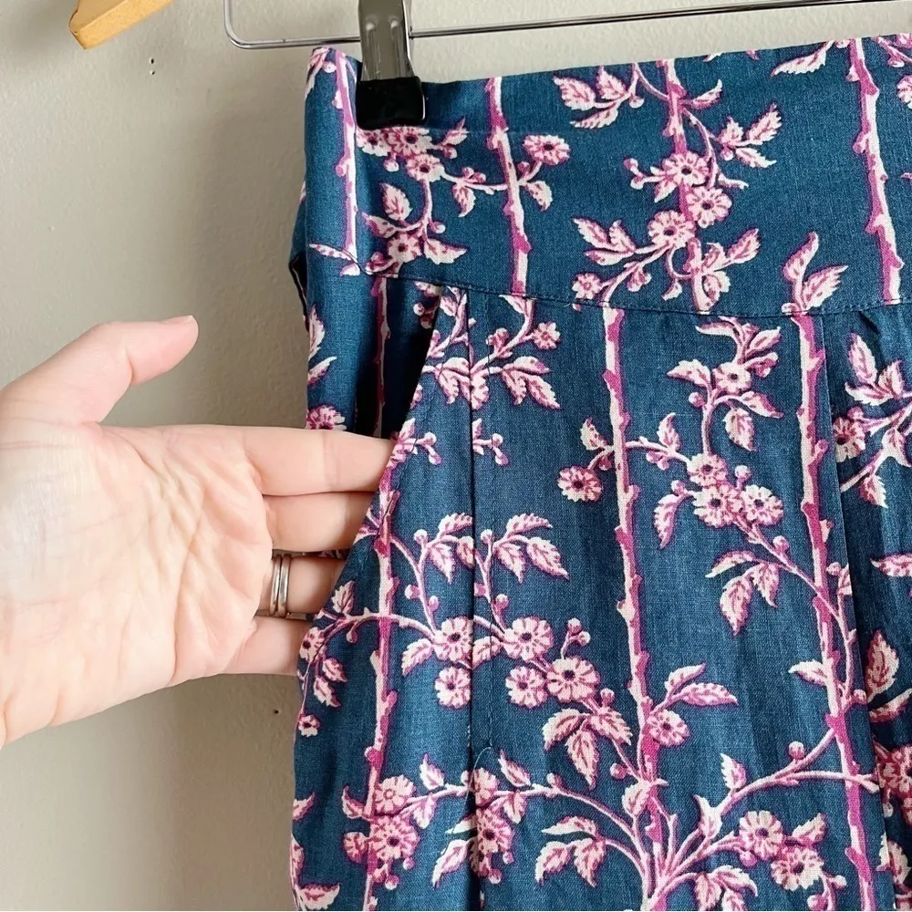Free People • Pacific‎ Ocean High Waisted Shorts in Navy & Pink Florals, Size XS - Image 8