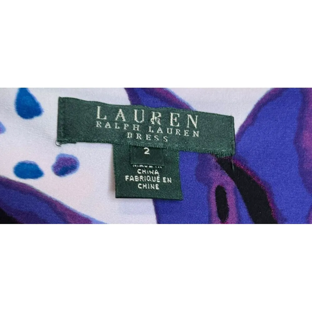 Lauren Ralph Lauren Women's Dress‎ Floral Cap Sleeve V-neckline Jersey Sheath 2 - Image 5