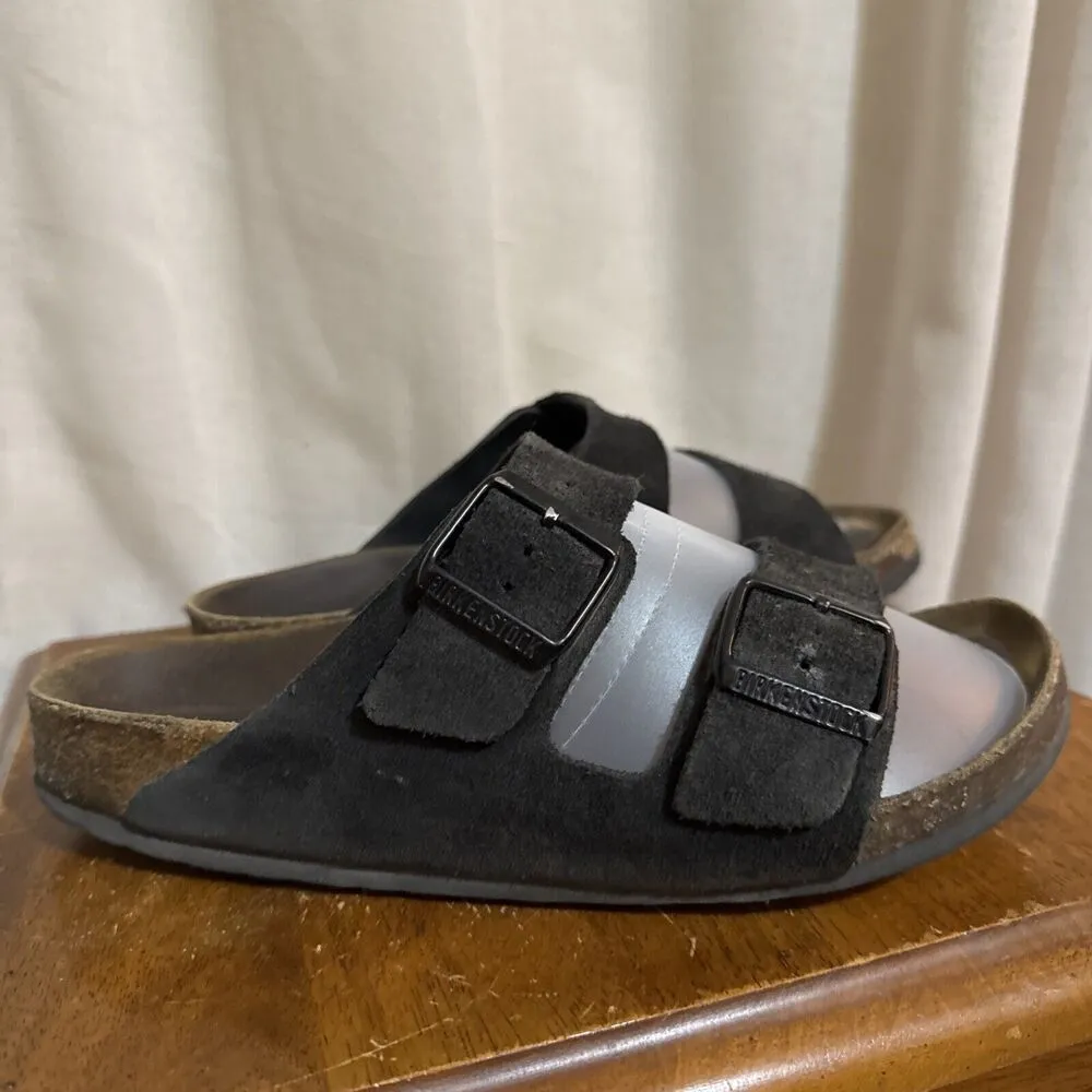 Birkenstock Arizona Soft Suede Sandal 2 Straps Black EU 39 Womens 8 Mens 6 - Image 2