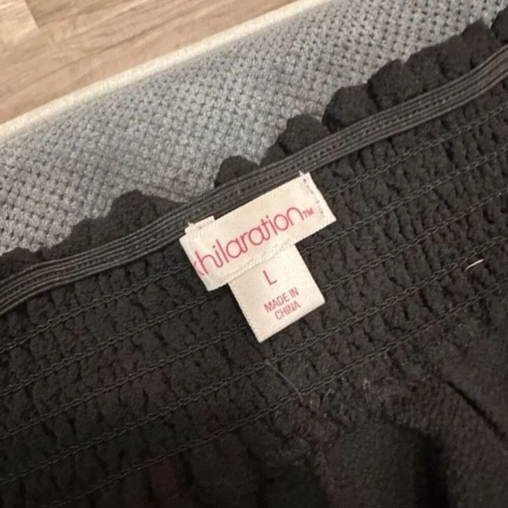 NWT Xhilaration Black Lace Detail Off Shoulder Dress Size Large Mini Resort Part - Image 5