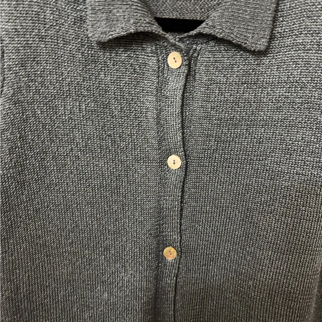 Zara Gray Knit Button-Up Shirt - Image 5