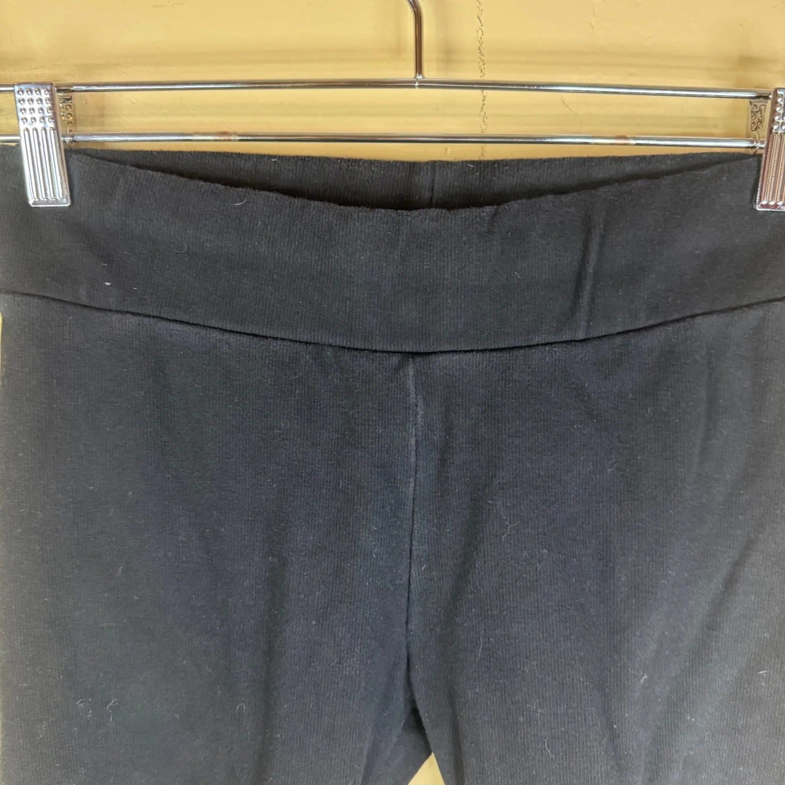 AllSaints Black Biker Shorts Ribbed Stretch Cotton Blend Womens Workout Active - Image 2