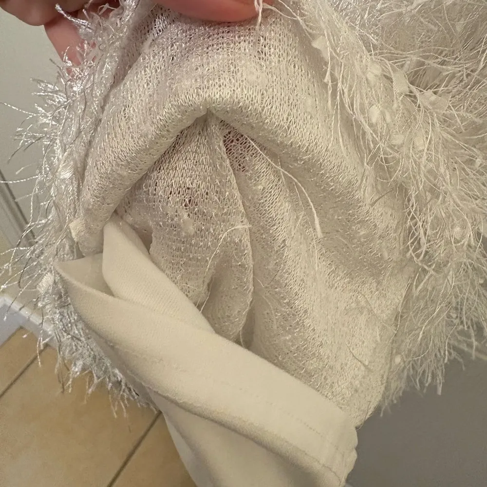 Lulus white feather fringe mini dress size xs homecoming party dress - Image 5