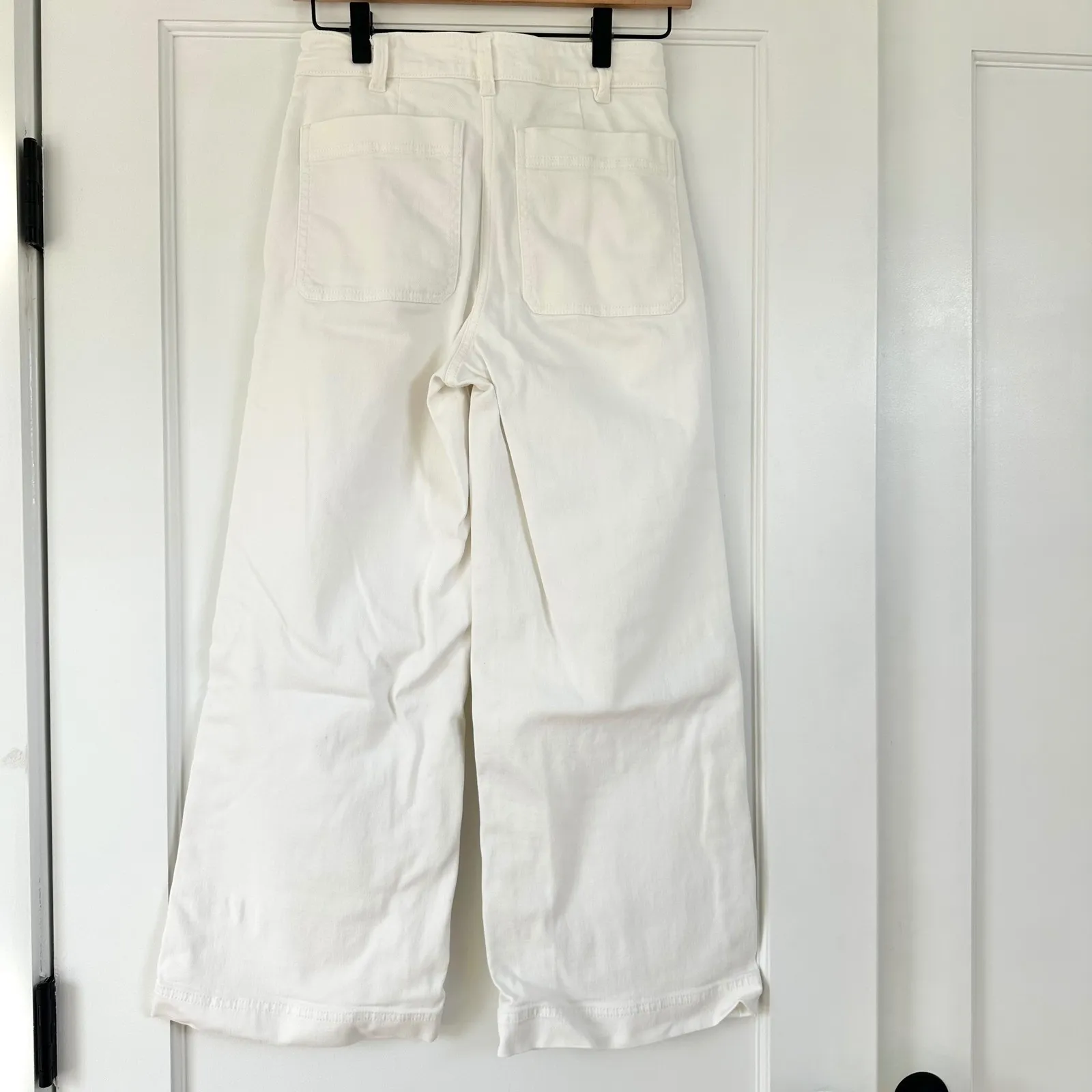 Everlane Wide Leg Utility Crop Pants High Rise White‎ Twill Casual Size 26 - Image 5