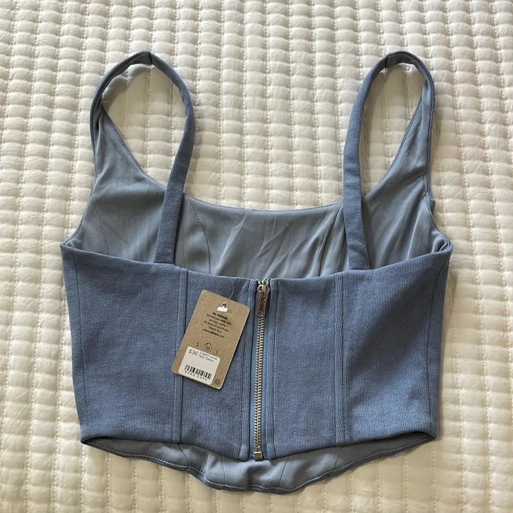 Blue Knit Bustier Tank Top NWT Size M NWT - Image 2
