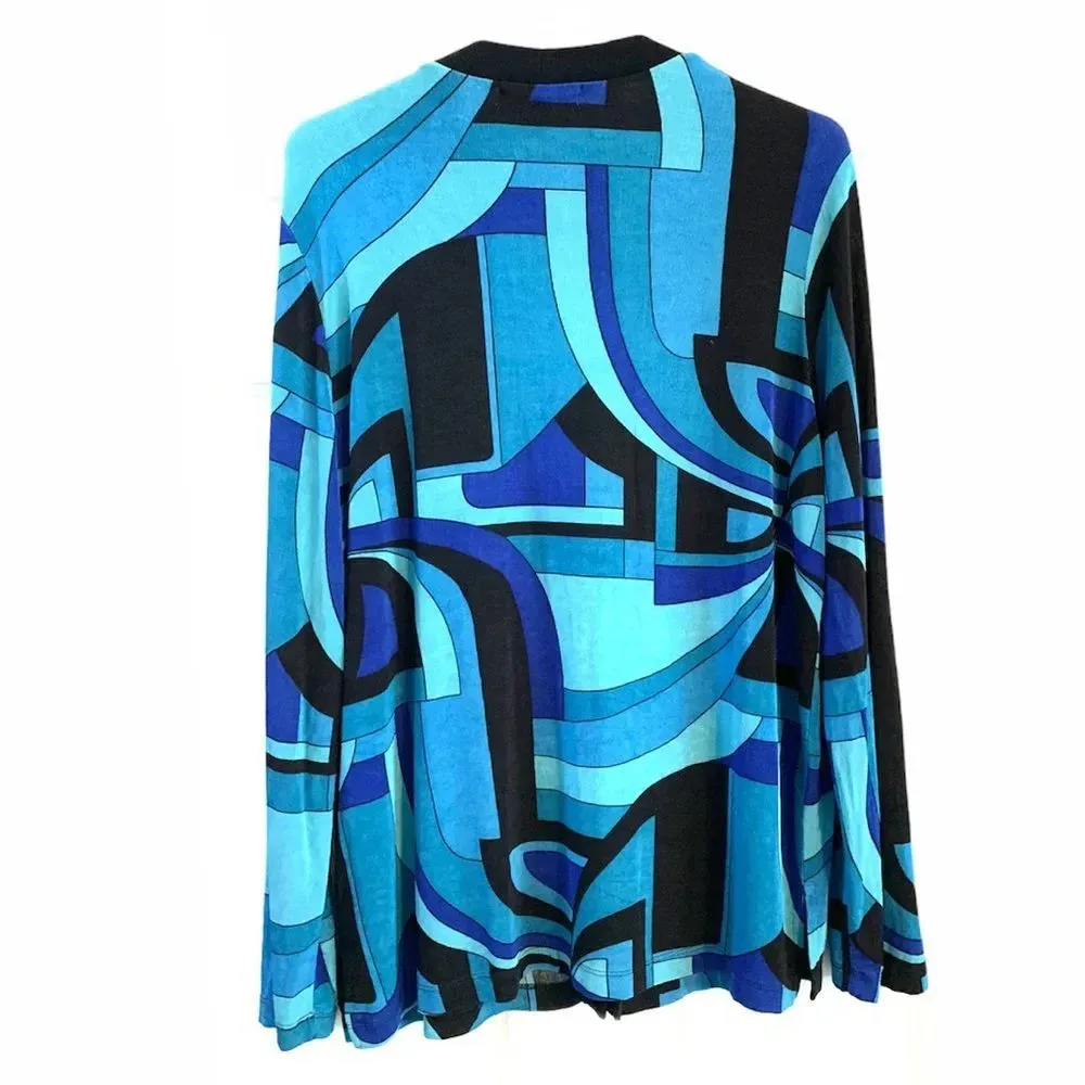 Travel Elements Jacket Cardigan Stretch Large Blue - Image 2