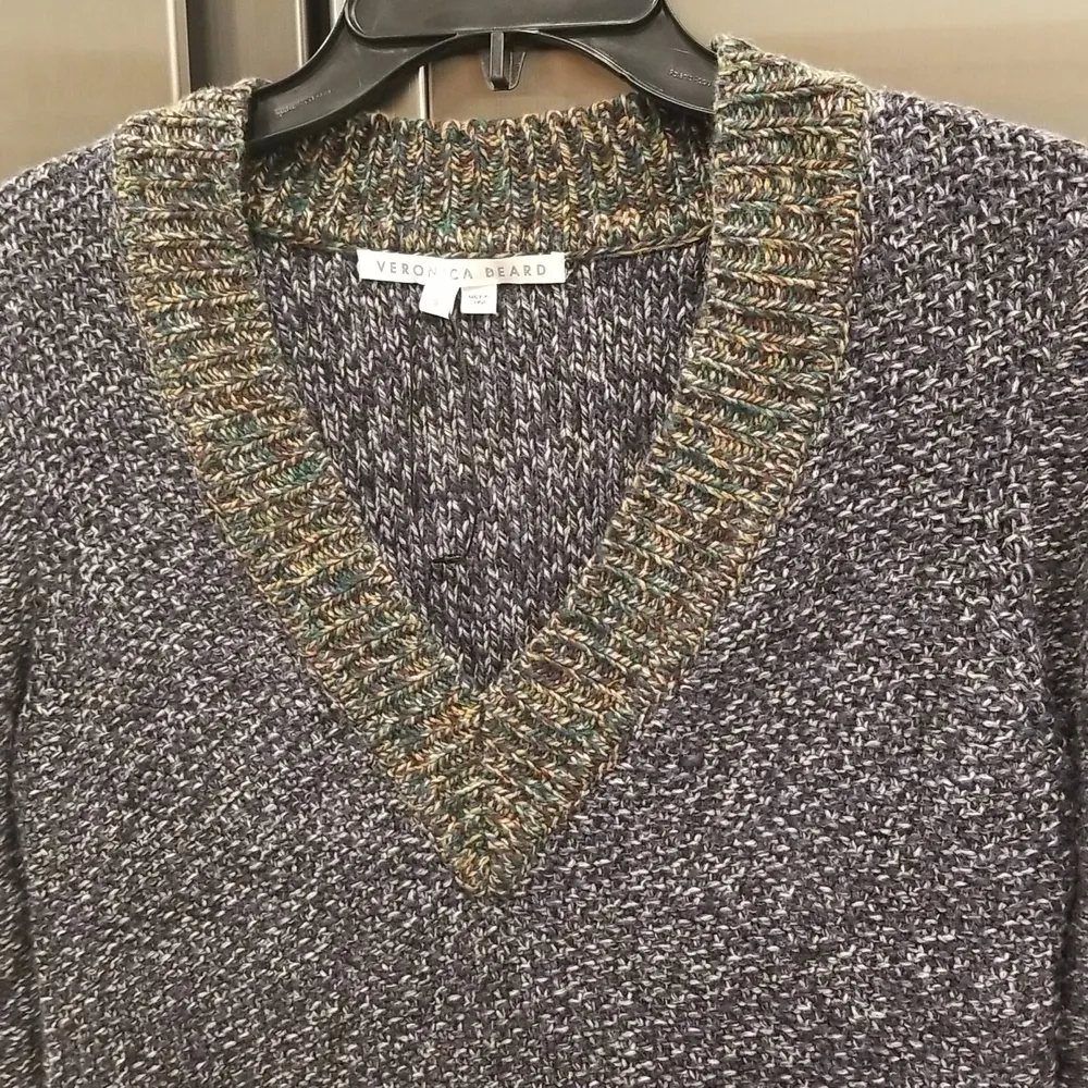 Veronica Beard ππ Dharma V-Neck Pullover Sweater ~ Blue Multi-Color Small EUC - Image 13
