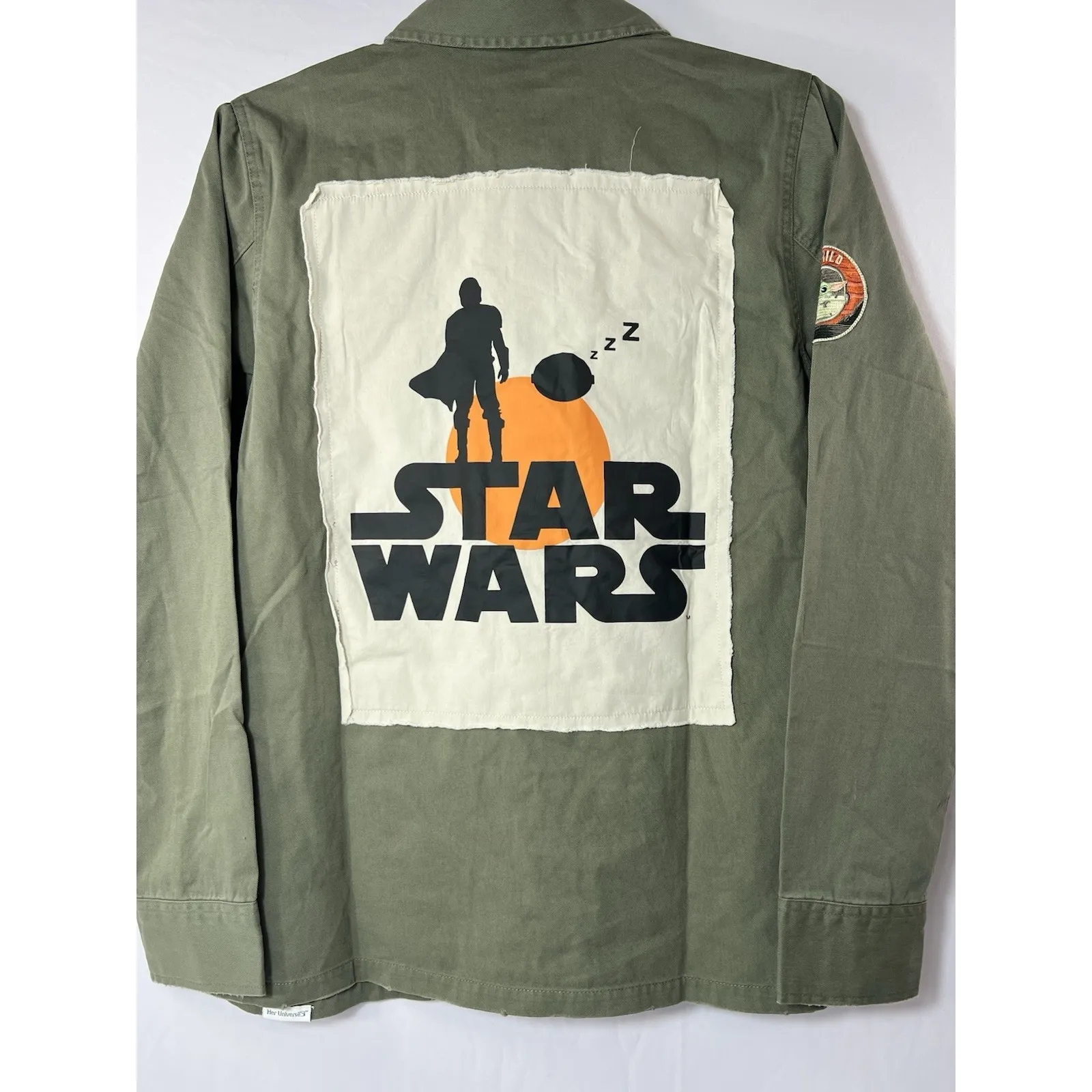 DISNEY STAR WARS MANDALORIAN GREEN MILITARY WOMENS SHIRT - Size M - Image 9