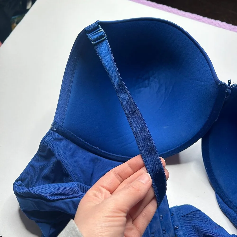 TORRID BLUE MICROFIBER 360° BACK SMOOTHING™ PUSH-UP PLUNGE BRA 46F 46DDD - Image 7