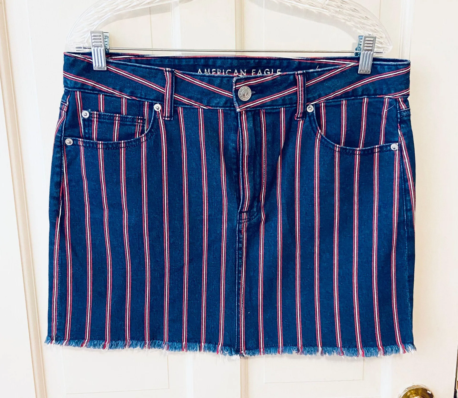 NWOT American eagle high rise mini striped skirt - Image 2