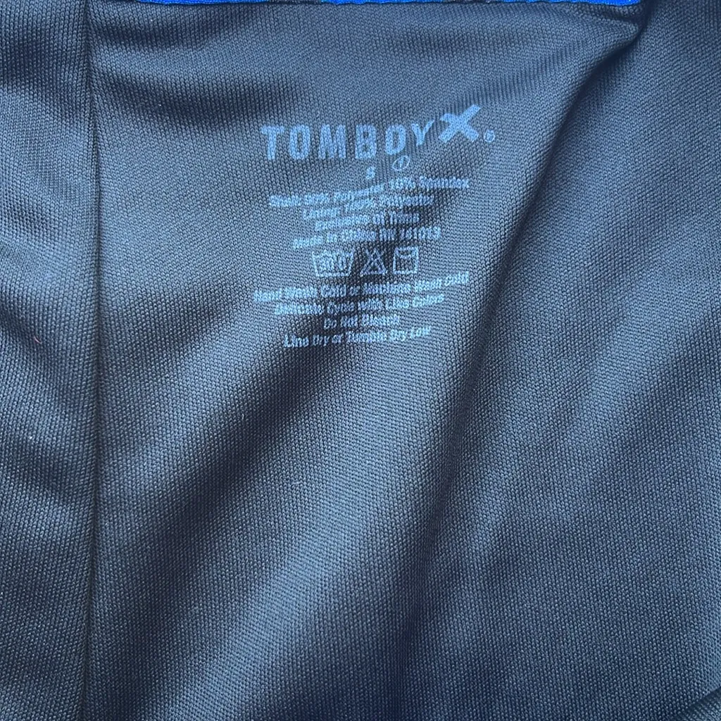 TomboyX Black and Blue Swim Shorts shark print size small - Image 3
