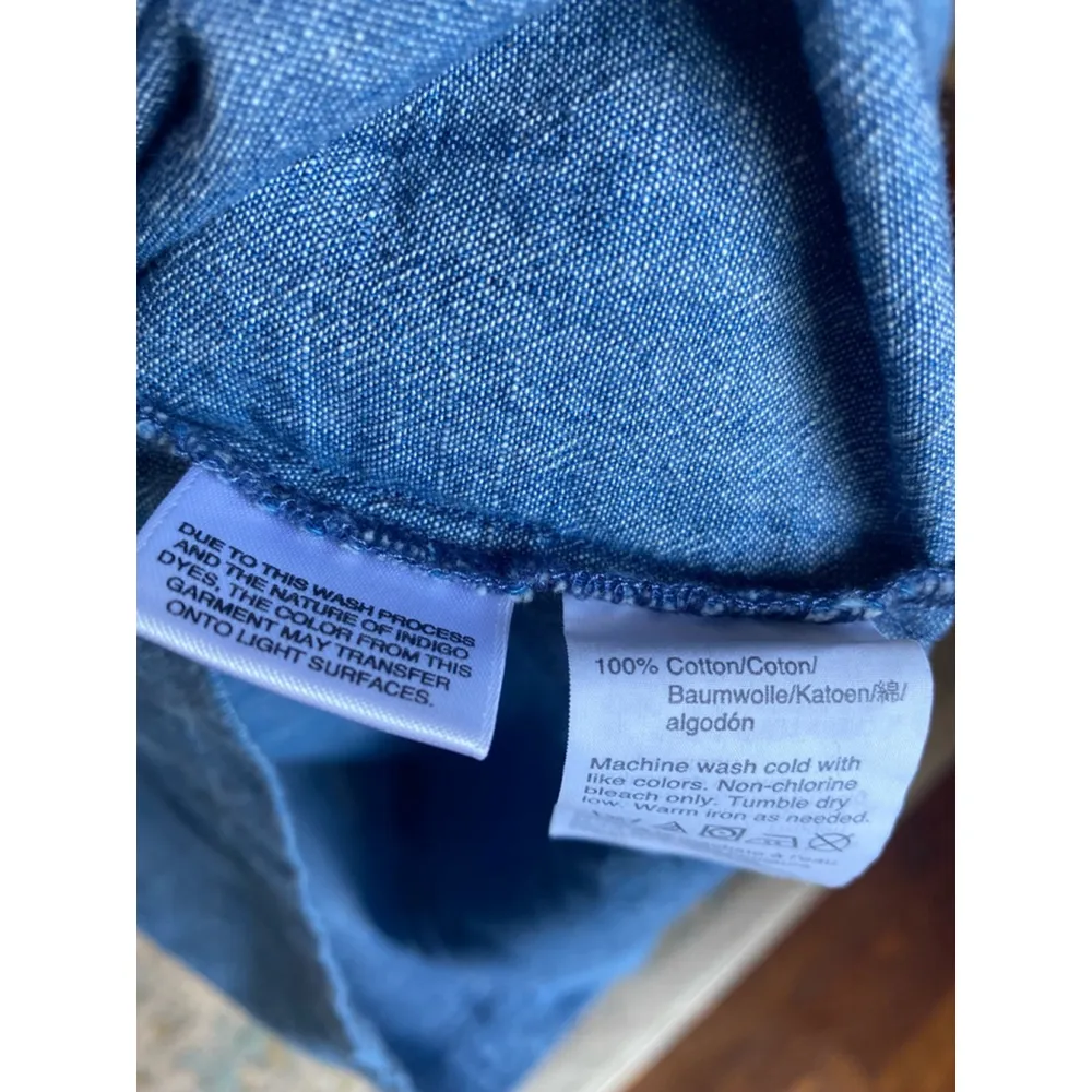 J. by J.Crew Dress Scallop Cuff Indigo Cotton Classic Feminine Spring Summer - Image 9