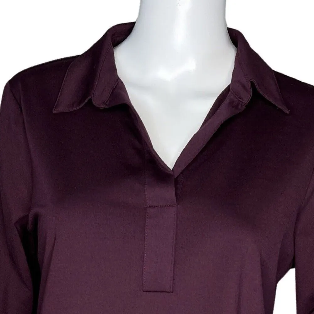 Chicos Shirt Womens Medium 1 Deep Purple Slinky Career Casual Office Work Travel - Image 5