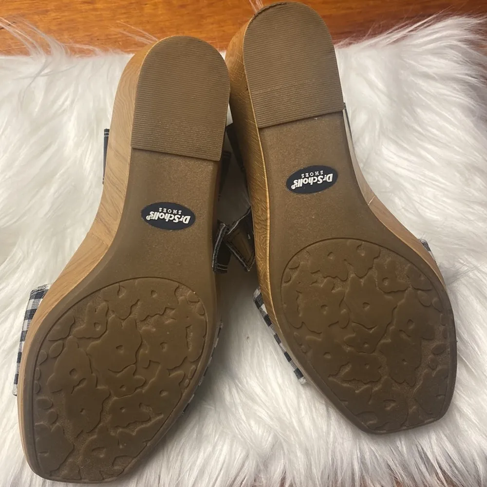 Dr. Scholl's Black and White Checkered Sandals Size 8 - Image 3