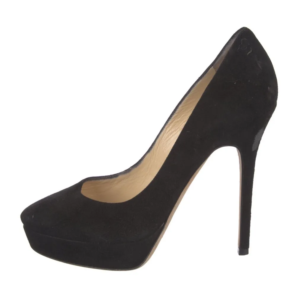 Jimmy Choo Ellis 120 suede platform pumps Black Luxury‎ Leather size 36.5 - Image 4