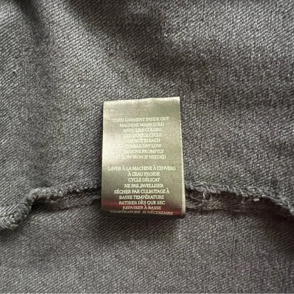 BLANKNYC Black Denim Trucker Jean Jacket Button Front Raw Cut Puff Sleeve Small - Image 6