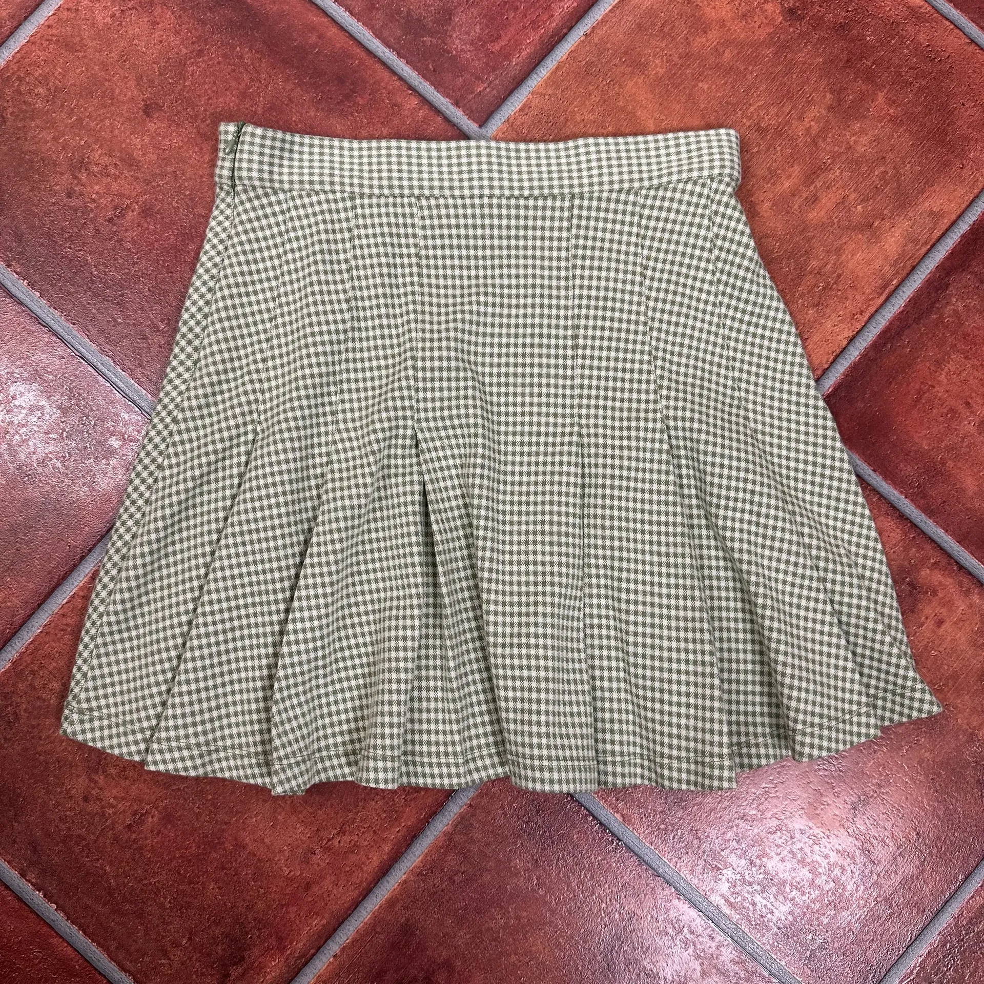 Free People Gingham Flared Mini Skirt Size 6 - Image 5