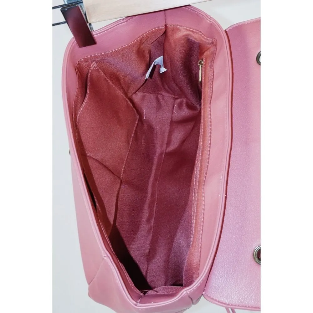 Universal Thread Rose Pink Top Handle Shoulder Bag Handbag Crossbody Purse - Image 8