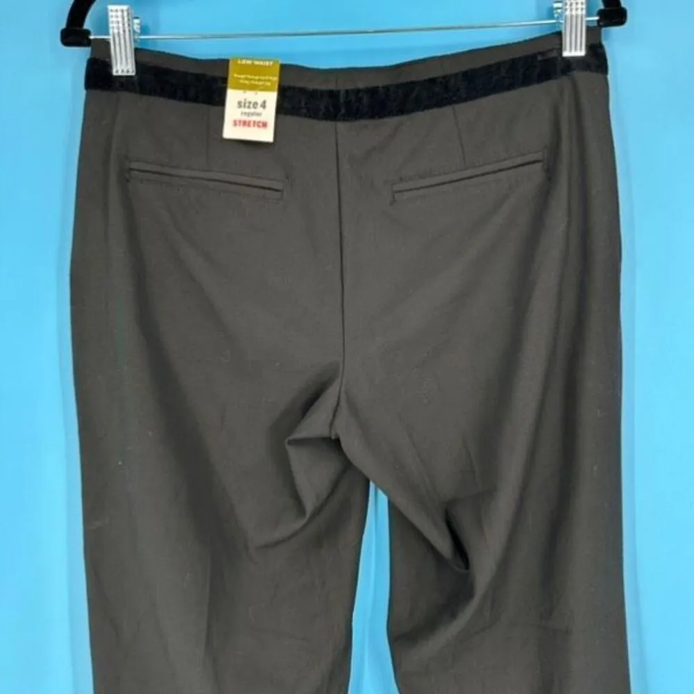 NWT Y2K Old Navy Womens Flat Front Low Rise Dress Pants Black Size 4‎ Velvet - Image 6