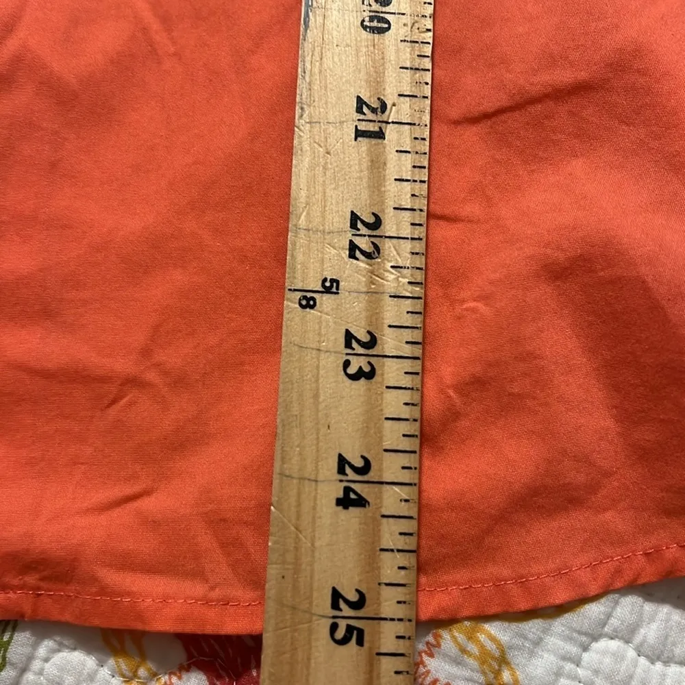 ANNE KLEIN size large women’s coral full zip shirt jacket roll tab sleeves gold - Image 3